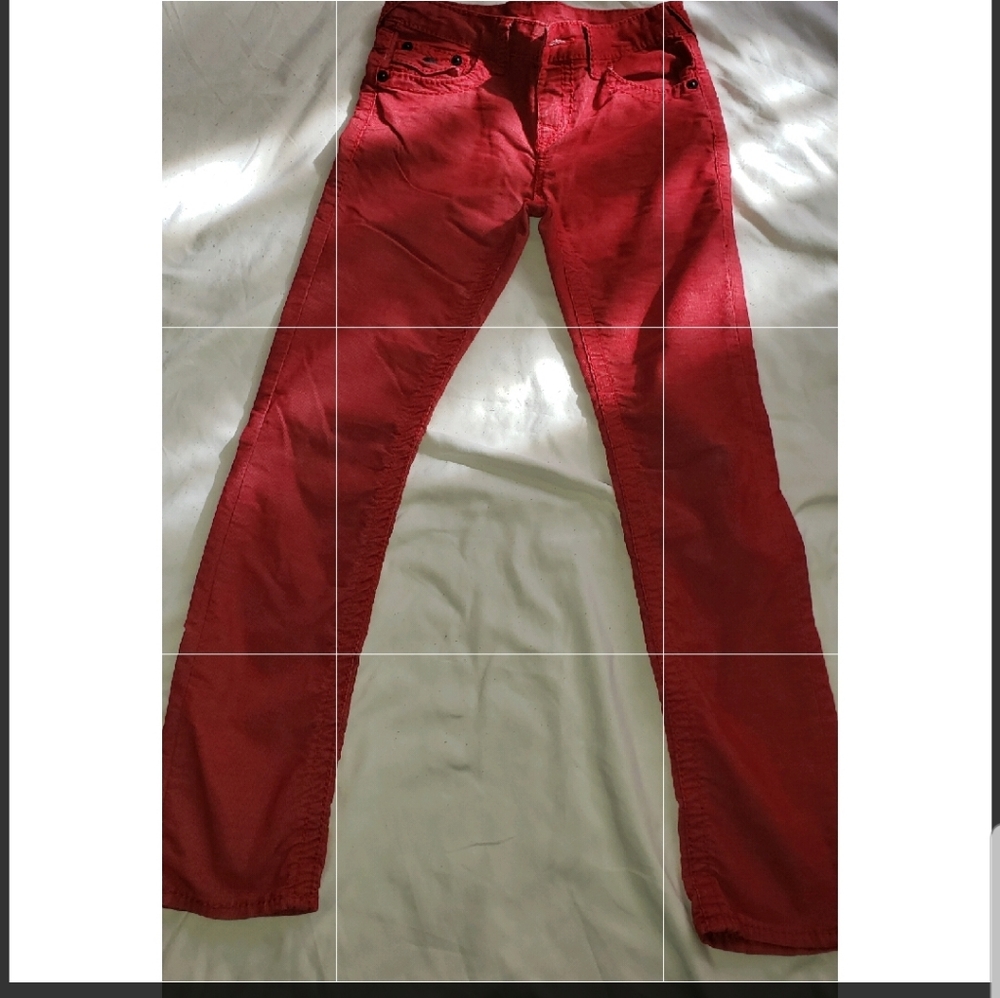 Boys Red Corduroy True Religion Pants